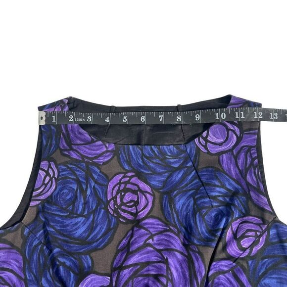 Theory Sz 10 Purple Paper Rose Sleeveless Sheath Dress - Picture 11 of 13